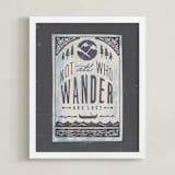 "Wander" - Art Print in Lagoon by Lori Wemple - Framed