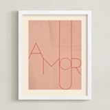 "Amour" - Art Print in blush by Morgan Kendall - Framed