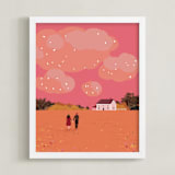 "let's grow old together" - Art Print in Bubblegum by Yuke Li - Framed