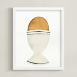 "The Humble Egg" - Art Print in porcelain gray by Monica Loos - Framed