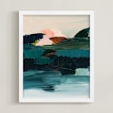 "Curacao" - Art Print in Turquoise blue by Caryn Owen - Framed