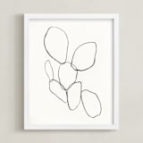 "Cactus Line Drawing" - Art Print in dusty white by Amanda Phelps - Framed