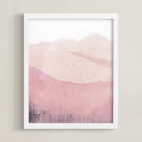 "Mountain Range" - Art Print in Beige Pink by Sadie Holden - Framed
