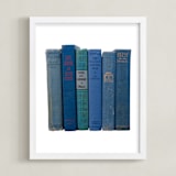 "Bound in Blue" - Art Print in Antique Blue by Sheila Corcoran - Framed