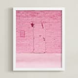 "The Pink Door" - Art Print in Pink by Jenna Gibson - Framed