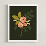 "Botanical no.1" - Art Print in Midnight by Karidy Walker - Framed