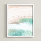 "Wave Shapes" - Art Print in White by Caroline Mint - Framed
