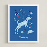 "Space Pup" - Personalized Art Print in Celestial by Kristin Mastoras - Framed