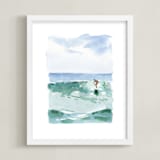 "Hang Five" - Art Print in Pacific Green by Mary Cecelia - Framed