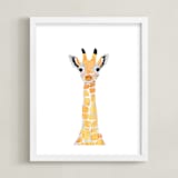 "baby animal.giraffe" - Art Print in merigold by Cass Loh - Framed