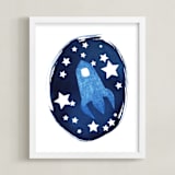 "To the stars and beyond" - Art Print in Prussian Blue by raven erebus - Framed
