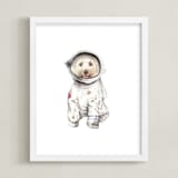 "Laika the Space Pup" - Art Print in Outer Space by Lauren Rogoff - Framed
