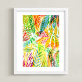 "Tropical" - Art Print in Sunny yellow by Alexandra Dzh - Framed