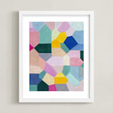 "Safe as houses" - Art Print in peach by raven erebus - Framed