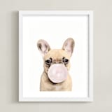 "Bubblegum animals" - Art Print in white by Maja Cunningham - Framed