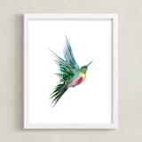"hummingbird" - Art Print in Turqoise Green by Sara Shashani - Framed