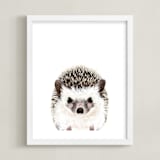 "Baby Hedgehog" - Art Print in coco by Cass Loh - Framed