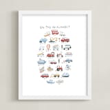 "Transportation Alphabet" - Art Print in Pearl by Teju Reval - Framed