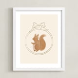 "Woodland Animal Frame - Squirrel" - Art Print in Cream by Creo Study - Framed