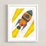 "Space to Explore I" - Art Print in Flare by Heather Schertzer - Framed