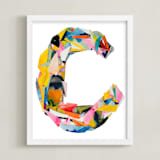 "Collage letter C" - Art Print in Cyan Crescent by Kiana Lee - Framed