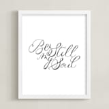 "Be Still My Soul" - Art Print in White by Katrina Lindhorst - Framed
