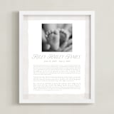 "Brush Stroke Obituary Print" - Custom Print in White by Jackie Crawford - Framed