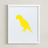 "Pet Silhouette: Custom Letterpress Print " - Custom Letterpress Print in Neon Yellow by Minted - Framed