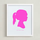 "Custom Silhouette Letterpress Art" - Custom Letterpress Print in Neon Pink by Minted - Framed