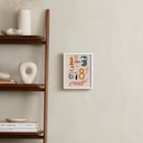 "Safari Friends Numerals" - Personalized Art Print in Flamingo by Jenna Holcomb - In a Room