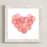 "Watercolor Bubble Hearts" - Art Print in Rose by Belia Simm - Framed
