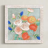 "A Bouquet for Kaitlin" - Art Print in Coral by Jennifer Allevato - Framed