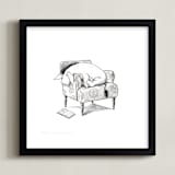 "Eeyore Lounging | Winnie The Pooh" - Art Print in White by Stefanie Lane - Framed