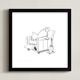 "Pooh Lounging | Winnie The Pooh" - Art Print in White by Stefanie Lane - Framed