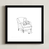 "Piglet Lounging | Winnie The Pooh" - Art Print in White by Stefanie Lane - Framed