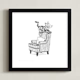 "Tigger Lounging | Winnie The Pooh" - Art Print in White by Stefanie Lane - Framed