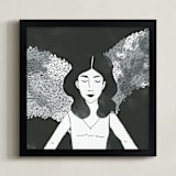 "Wings" - Art Print in Black by Deynaaz Daraei - Framed