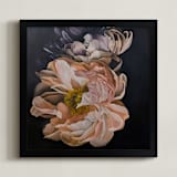 "Two Peonies" - Art Print in Peachy by Sami Jacq - Framed
