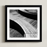 "Curve Bench Geometric III" - Art Print in tonal grey by Van Tsao - Framed