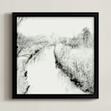 "The River Runs Through" - Art Print in Black and White by Austin Warnock - Framed