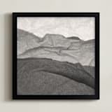 "Paper Napkin Panorama III" - Art Print in Charcoal by Shannon Kohn - Framed
