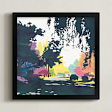 "37th Street 2" - Art Print in Grey Blue by lisa Mundorff - Framed