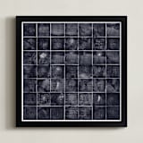 "Relief Print Squares" - Art Print in Black by Kathy Van Torne - Framed
