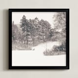 "Play on a Winters Day 2" - Art Print in Warm Gray Taupe by Jacquelyn Sloane Siklos - Framed