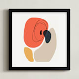 "Between the Lines III" - Art Print in coral by Svitlana Martynjuk - Framed