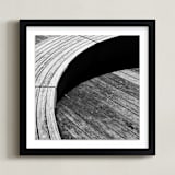 "Curve Bench Geometric I" - Art Print in tonal grey by Van Tsao - Framed