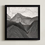 "Paper Napkin Panorama II" - Art Print in Charcoal by Shannon Kohn - Framed
