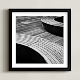 "Curve Bench Geometric II" - Art Print in tonal grey by Van Tsao - Framed