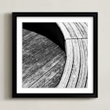 "Curve Bench Geometric IIII" - Art Print in tonal grey by Van Tsao - Framed
