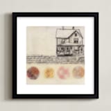 "A Study of Home II" - Art Print in Charcoal Grey on Antique White by Two if by Sea Studios - Framed